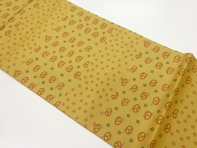 小花模様織出し全通洒落袋帯